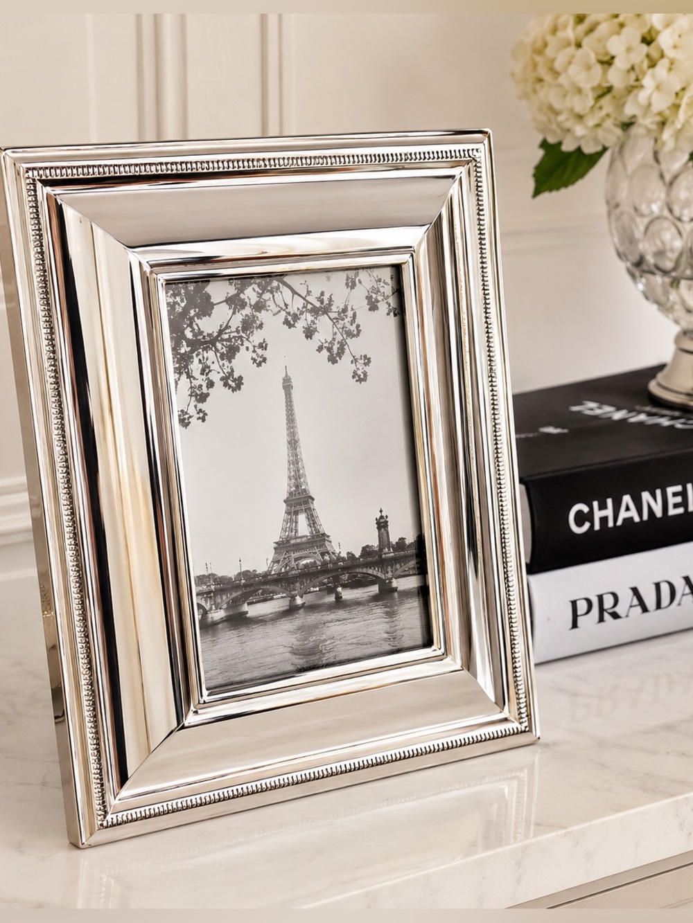 Pottery Barn Silver Beaded Photo Frame